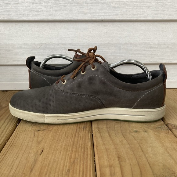 Ecco Collin 2.0 Perforated Leather Sneakers Shoes Gray Mens EU 45 US 11 - 11.5 - Picture 5 of 9